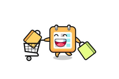 Kara Cuma illüstrasyonu şirin takvim maskotu, tişört, etiket, logo elementi için şirin tasarım