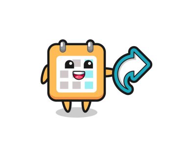 Şirin takvim sosyal medya paylaşımı sembolü, t-shirt, etiket, logo ögesi için şirin biçim tasarımı