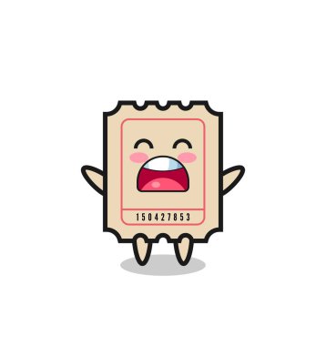 Esneme ifadesi olan sevimli bir maskot tişört, çıkartma, logo elementi için şirin bir tasarım.