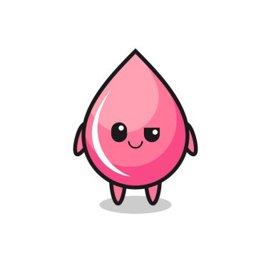 Kibirli bir ifadeyle çilek suyu karikatürü tişört, etiket, logo elementi için şirin bir tasarım.