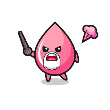 Şirin çilek suyu. Dedem sinirlenmeye başladı. Tişört, çıkartma ve logo için şirin bir tasarım.