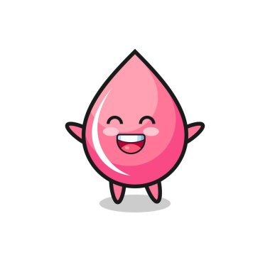 Mutlu bebek çilek suyu, çizgi film karakteri, tişört, çıkartma, logo elementi için şirin tasarım.