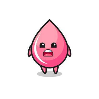 Özür dileyen ifadeli çilek suyu çizimi, tişört, etiket, logo elemanı için şirin bir tasarım.