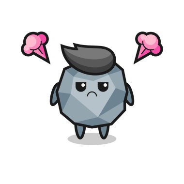 Şirin taş çizgi film karakterinin rahatsız edici ifadesi, tişört, etiket, logo elementi için şirin tasarım