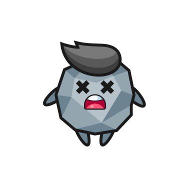 Ölü taş maskot karakteri, tişört, çıkartma, logo elementi için şirin bir tasarım.