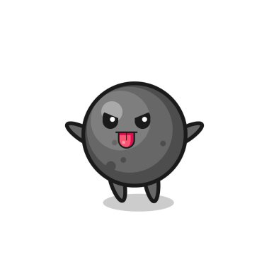 Alaycı pozdaki yaramaz top topu karakteri, tişört, çıkartma, logo elementi için şirin tasarım