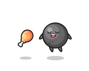 Şirin top güllesi kızarmış tavuk, tişört, çıkartma ve logo elementi için şirin tasarım yüzünden cezbedildi.