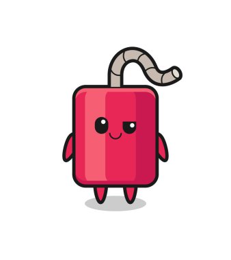 Kibirli bir ifadeyle dinamit karikatürü, tişört, çıkartma, logo elementi için şirin bir tasarım.