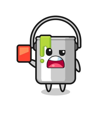 Hakem olarak güzel bir maskot kırmızı kart veriyor. Tişört, çıkartma, logo elementi için şirin bir tasarım.