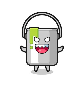 Şeytani boya, teneke maskot karakteri, tişört, çıkartma, logo elementi için şirin bir tasarım.