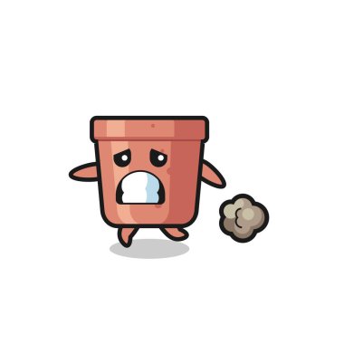 Korku içinde koşan saksının çizimi, tişört, çıkartma, logo elementi için şirin bir tasarım