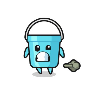 Osuran plastik kova karikatürü, tişört, çıkartma, logo elementi için şirin bir tasarım.