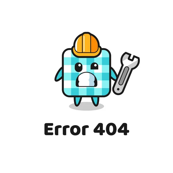 Errore 404 Con Simpatica Tovaglia Quadretti Mascotte Design Carino Stile — Vettoriale Stock