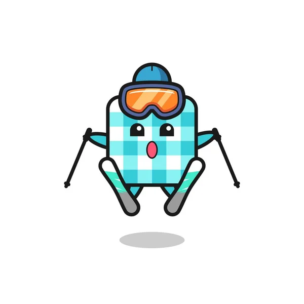 Xadrez Toalha Mesa Mascote Personagem Como Jogador Esqui Design Estilo —  Vetores de Stock