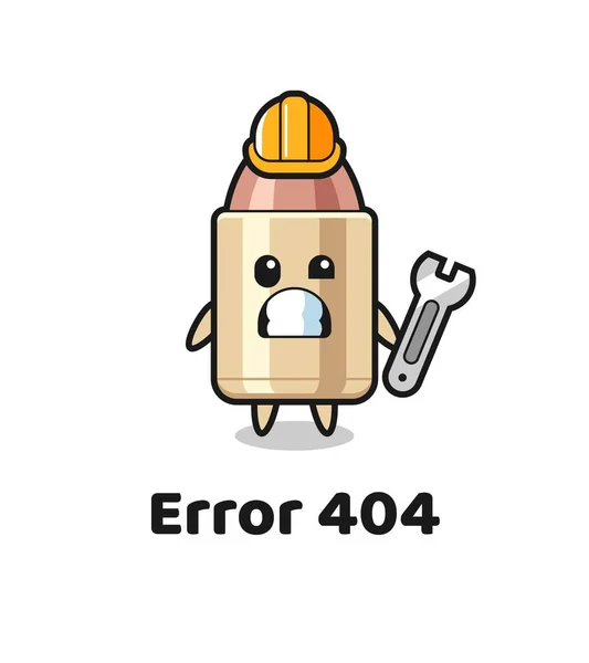 错误404与可爱的子弹吉祥物 可爱的风格设计T恤 标志元素 — 图库矢量图片