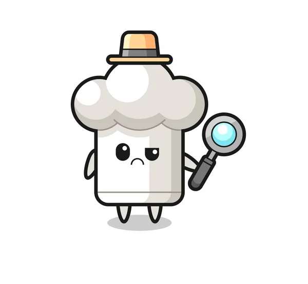 Mascota Del Sombrero Chef Lindo Como Detective Diseño Estilo Lindo — Archivo Imágenes Vectoriales