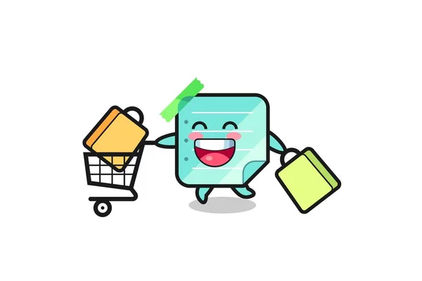 Black Friday Illustration Cute Blue Sticky Notes Mascot Cute Style — Stock Vector