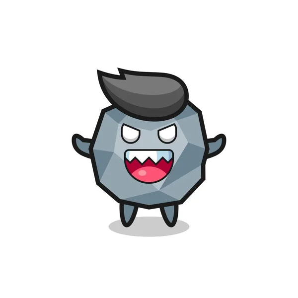 Illustration Evil Stone Mascot Character Cute Style Design Shirt Sticker — Stock Vector