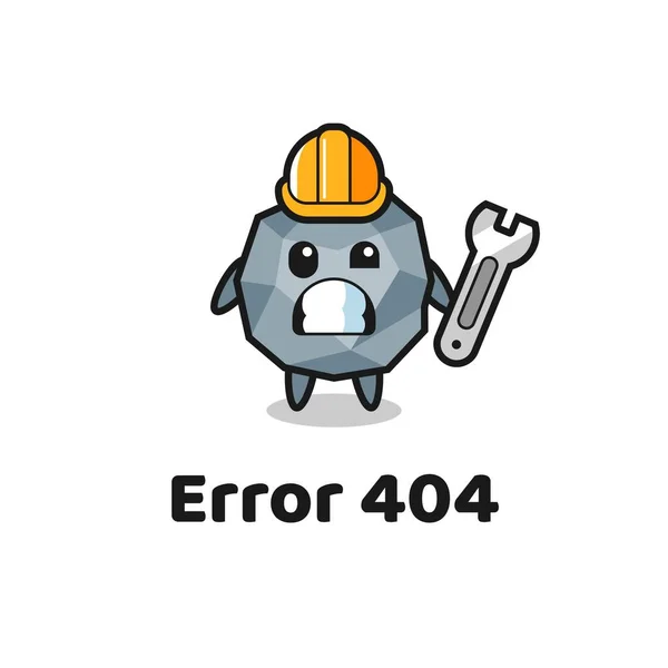 Erro 404 Com Mascote Pedra Bonito Design Estilo Bonito Para — Vetor de Stock