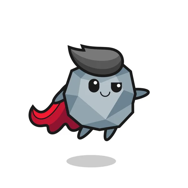 Lindo Personaje Superhéroe Piedra Está Volando Lindo Diseño Estilo Para — Vector de stock