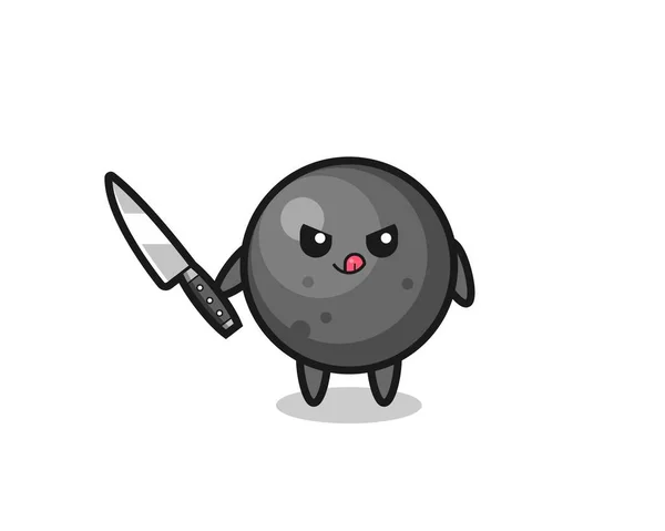 Linda Mascota Bala Cañón Como Psicópata Sosteniendo Cuchillo Lindo Diseño — Vector de stock