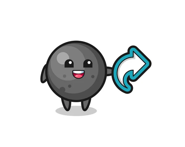 Cute Cannon Ball Hold Social Media Share Symbol Cute Style — Stock Vector