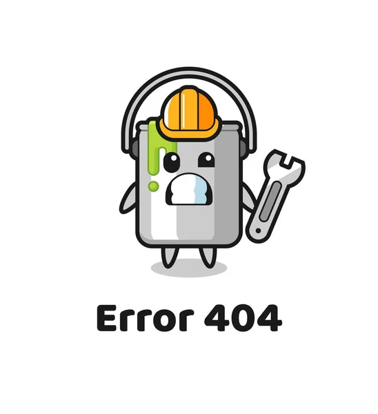 错误404与可爱的油漆锡制吉祥物 可爱的风格设计T恤 标志元素 — 图库矢量图片