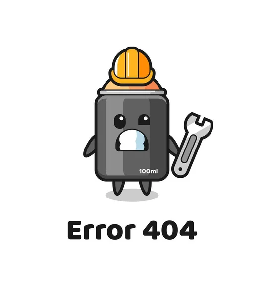 Erro 404 Com Mascote Bonito Pintura Spray Design Estilo Bonito — Vetor de Stock