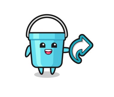 Şirin plastik kova sosyal medya paylaşımı sembolü, tişört, etiket, logo ögesi için şirin tasarım