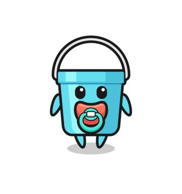 bebek plastik karikatür karakteri emzik, tişört, çıkartma, logo elementi için şirin bir tasarım.