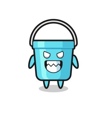 Plastik kovanın şeytani ifadesi sevimli maskot karakteri, tişört, çıkartma, logo elementi için şirin tasarım.