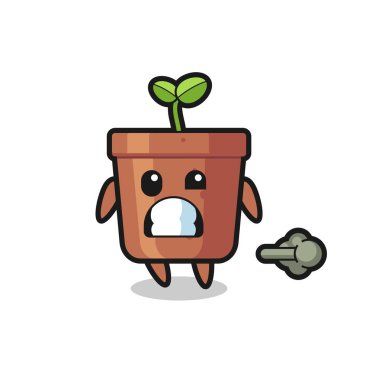 Bitki esrarı karikatürü osuruk yapıyor, tişört, çıkartma, logo elementi için şirin bir tasarım.