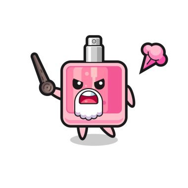 Şirin parfüm dedem sinirlenmeye başladı. Tişört, çıkartma ve logo için şirin bir tasarım.