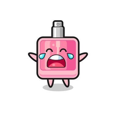 Ağlayan parfüm, şirin bebek, tişört, çıkartma, logo elementleri için şirin tasarım.