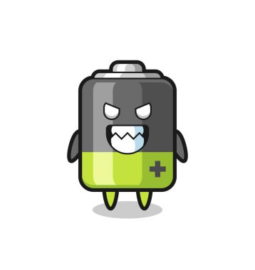 Şirin maskot karakterinin şeytani ifadesi, tişört, çıkartma, logo elementi için şirin bir tasarım.