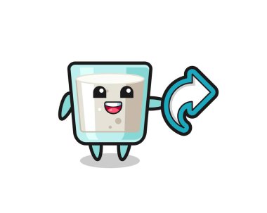 Şirin süt deposu sosyal medya paylaşımı sembolü, tişört, etiket, logo ögesi için şirin biçim tasarımı