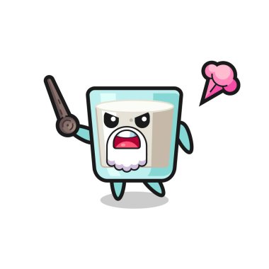 Şirin süt dedem sinirlenmeye başladı. Tişört, çıkartma, logo elementleri için şirin bir tasarım.