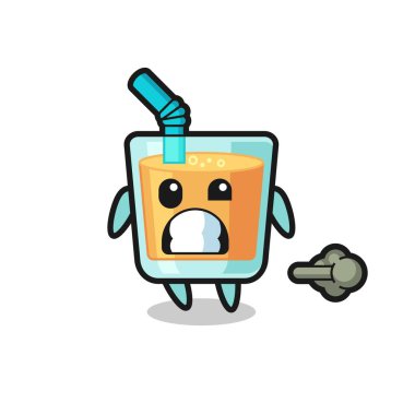 Osuran portakal suyu karikatürü, tişört, çıkartma, logo elementi için şirin bir tasarım.