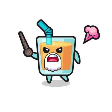 Şirin portakal suyu dedem sinirleniyor. Tişört, çıkartma ve logo için şirin bir tasarım yapıyor.