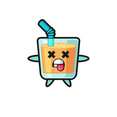 Tatlı portakal suyunun ölü duruşu, tişört, çıkartma, logo elementi için şirin bir tasarım