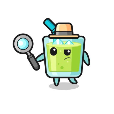 Kavun suyu dedektifi bir davayı inceliyor. Tişört, çıkartma, logo elementi için şirin bir tasarım.