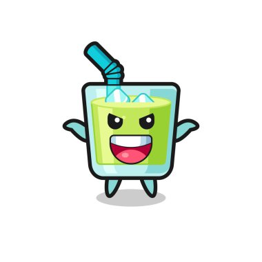 Şirin kavun suyunun korku jesti çizimi tişört, çıkartma, logo elementi için şirin bir tasarım.