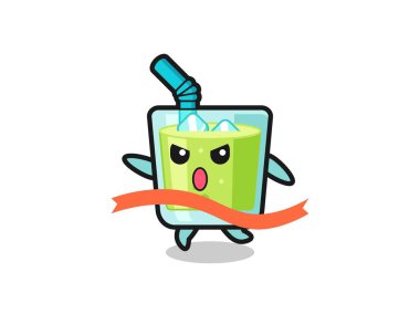 Şirin kavun suyu çizimi bitişe ulaşıyor, tişört, etiket, logo elementi için şirin bir tasarım.