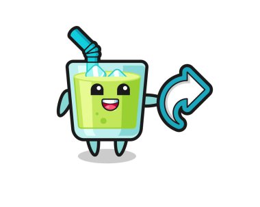 Şirin kavun suyu sosyal medya paylaşımı sembolü, tişört, etiket, logo ögesi için şirin tasarım