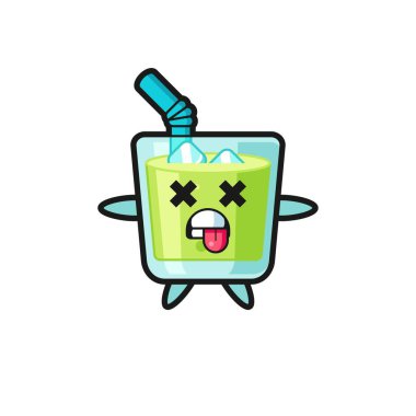 Tatlı kavun suyunun ölü duruşu, tişört, çıkartma, logo elementi için şirin tasarım