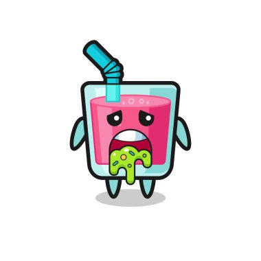 Kusmuklu şirin çilek suyu karakteri, tişört, çıkartma, logo elementi için şirin tasarım.