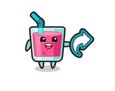 Şirin çilek suyu, sosyal medya paylaşımı sembolü, tişört, etiket, logo ögesi için şirin tasarım