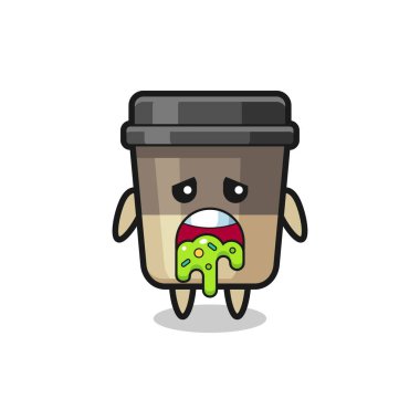 Kusmuklu şirin kahve fincanı karakteri, tişört, çıkartma, logo elementi için şirin bir tasarım.