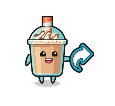 Şirin milkshake hold sosyal medya paylaşım sembolü, tişört, etiket, logo ögesi için şirin tasarım