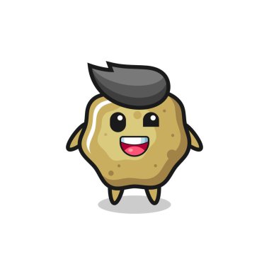 Garip pozları olan gevşek bir tabure karakteri, tişört, çıkartma, logo elementi için şirin bir tasarım.